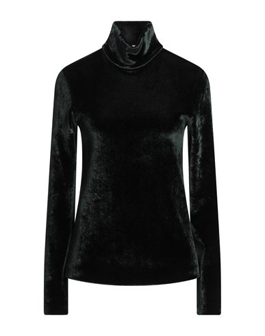 Jil Sander Woman Turtleneck Dark Green Size 6 Viscose, Virgin Wool, Polyamide, Elastane