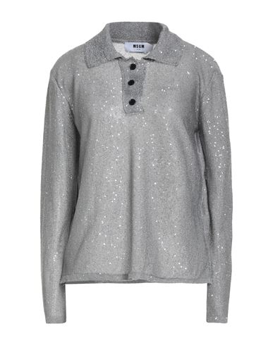 Msgm Woman Sweater Grey Size L Polyester In Gray