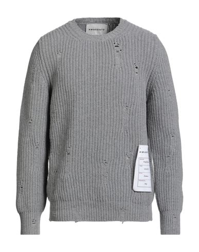 Amaranto Man Sweater Grey Size L Wool, Polyamide In Gray