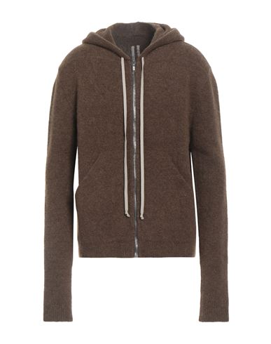 Rick Owens Man Cardigan Dark Brown Size M Alpaca Wool, Polyamide, Wool, Elastane In Brown