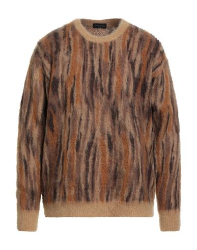 Roberto Collina Man Sweater Camel Size 44 Superkid Mohair, Nylon, Wool