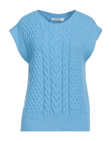 Kartika Woman Sweater Light Blue Size L Viscose, Polyester, Polyamide