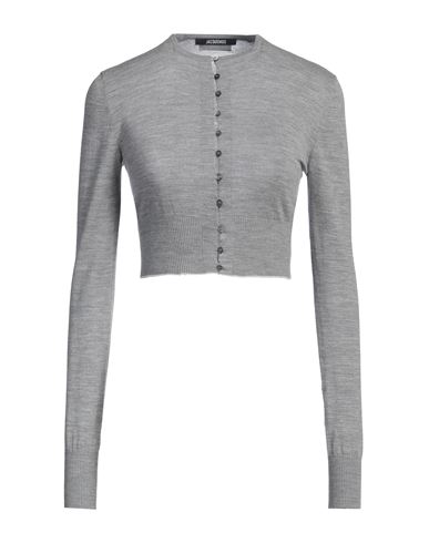 Jacquemus Woman Cardigan Light Grey Size 4 Virgin Wool, Polyamide