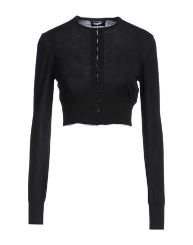 Jacquemus Woman Cardigan Black Size 6 Virgin Wool, Polyamide