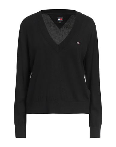 Tommy Jeans Woman Sweater Black Size M Cotton, Viscose, Polyamide
