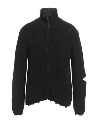 A Paper Kid Man Cardigan Black Size S Organic Cotton, Merino Wool In Black