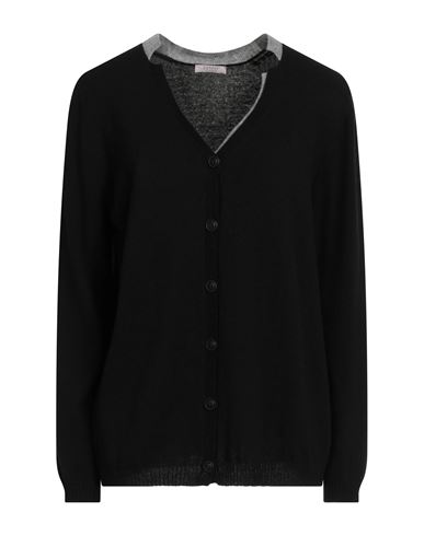 Denny Cashmere Woman Cardigan Black Size 16 Merino Wool, Viscose, Polyamide, Cashmere