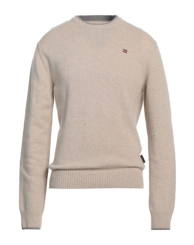 Napapijri Man Sweater Beige Size L Wool, Polyamide