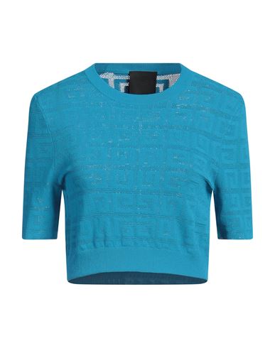Givenchy Woman Sweater Azure Size L Viscose, Polyamide, Polyester, Elastane
