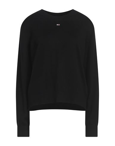 Tommy Jeans Woman Sweater Black Size M Cotton, Viscose, Polyamide