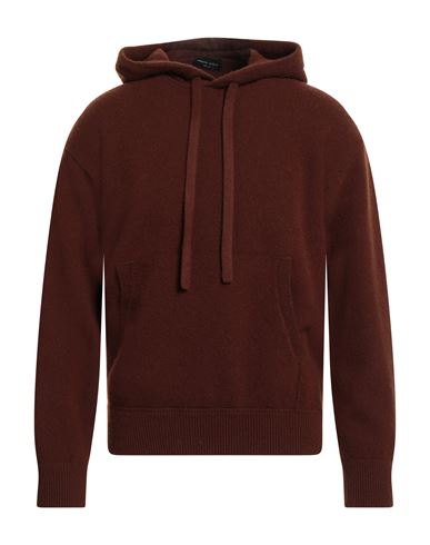 Roberto Collina Man Sweater Dark Brown Size 38 Merino Wool, Cashmere In Brown