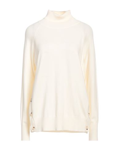Corte Dei Gonzaga Woman Turtleneck Cream Size L Viscose, Polyester, Polyamide