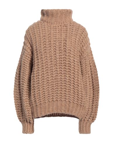 Anine Bing Woman Turtleneck Camel Size S Merino Wool, Baby Alpaca Wool, Polyamide