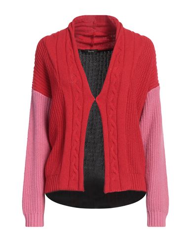 Hanita Woman Cardigan Red Size L Viscose, Nylon, Wool, Cashmere