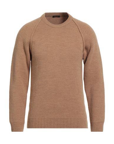 Officina 36 Man Sweater Camel Size S Acrylic, Wool In Neutral