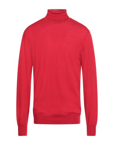 +39 Masq Man Turtleneck Red Size 46 Wool, Silk