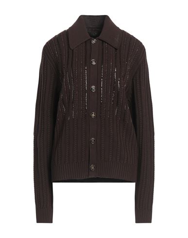 Amiri Woman Cardigan Dark Brown Size L Wool