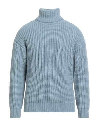Roberto Collina Man Turtleneck Sky Blue Size 42 Baby Alpaca Wool, Nylon, Wool
