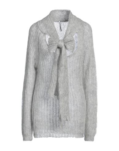 Liviana Conti Woman Sweater Grey Size L Mohair Wool, Polyamide, Virgin Wool, Metallic Fiber