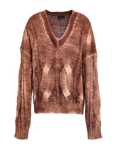 Roberto Collina Woman Sweater Brown Size S Baby Alpaca Wool, Nylon, Wool