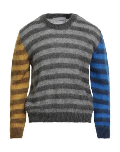 Amaranto Man Sweater Grey Size L Mohair Wool, Polyamide, Wool