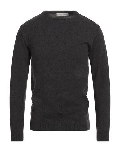 OFFICINE DEL CASHMERE OFFICINE DEL CASHMERE MAN SWEATER CHARCOAL SIZE L POLYACRYLIC, MERINO WOOL, POLYAMIDE, ELASTANE 