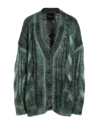 Roberto Collina Woman Cardigan Dark Green Size S Baby Alpaca Wool, Nylon, Wool
