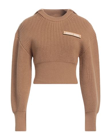 Marine Serre Woman Sweater Camel Size S Merino Wool