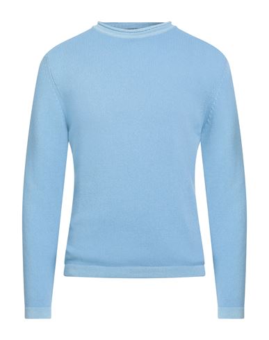 Daniele Fiesoli Lab Man Sweater Sky Blue Size L Merino Wool, Cashmere In Blue