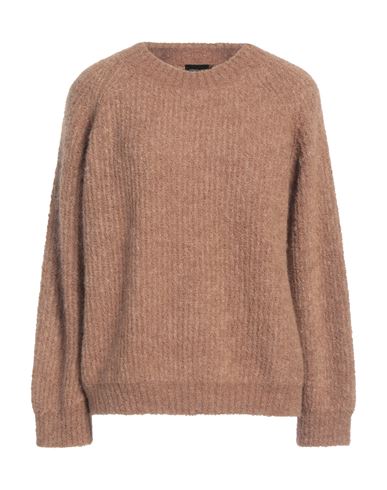Roberto Collina Woman Sweater Camel Size M Baby Alpaca Wool, Recycled Nylon