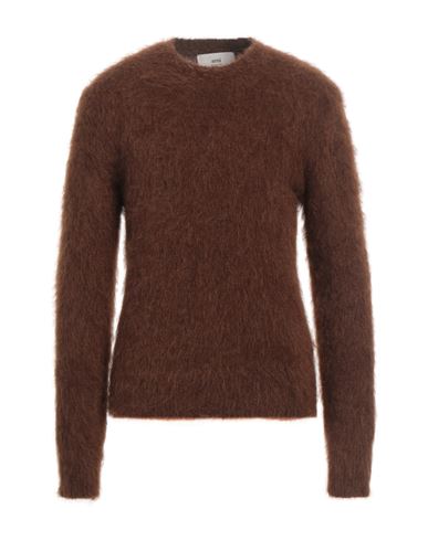 Ami Alexandre Mattiussi Man Sweater Brown Size Xl Alpaca Wool, Mohair Wool, Polyamide, Elastane In Brown