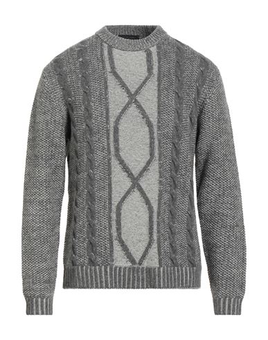 Daniele Fiesoli Man Sweater Charcoal Size L Baby Alpaca Wool, Merino Wool