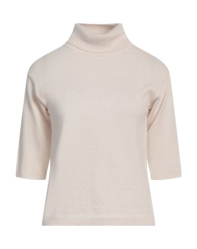 Daniele Fiesoli Woman Turtleneck Cream Size M Merino Wool, Cashmere