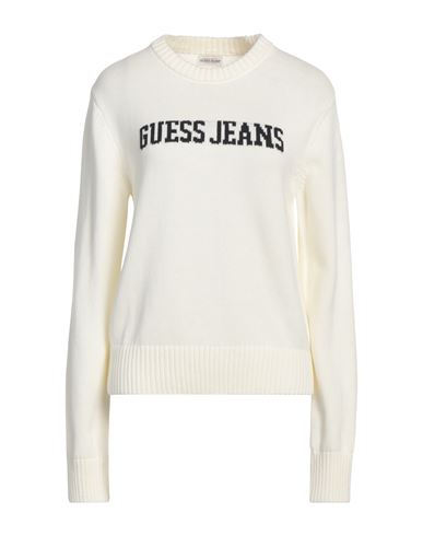 Guess Jeans Woman Sweater Pastel Yellow Size L Cotton