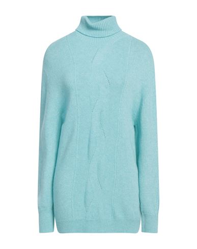 Markup Woman Turtleneck Turquoise Size Xl Merino Wool, Viscose, Polyamide, Cashmere