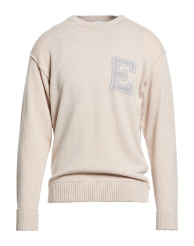Eleventy Man Sweater Beige Size M Wool In Sand