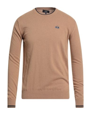 La Martina Man Sweater Camel Size Xxl Viscose, Polyamide, Wool, Cashmere