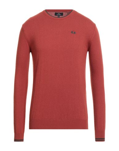 La Martina Man Sweater Brick Size Xxl Viscose, Polyamide, Wool, Cashmere