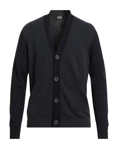 Alpha Studio Man Cardigan Midnight Blue Size 46 Merino Wool, Alpaca Wool, Recycled Polyamide, Polyam