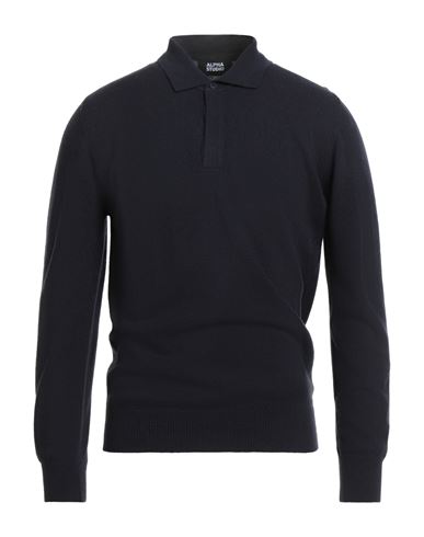 Alpha Studio Man Sweater Midnight Blue Size 48 Geelong Wool