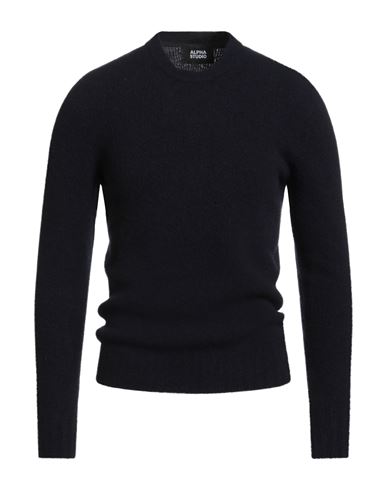 Alpha Studio Man Sweater Midnight Blue Size 46 Wool, Polyamide, Cashmere, Elastane In Blue