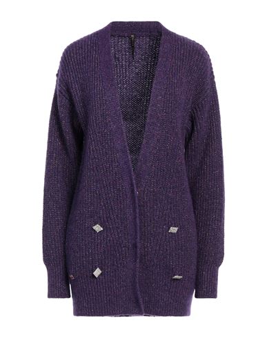 Shop Manila Grace Woman Cardigan Purple Size M Polyamide, Wool, Acrylic, Polyester