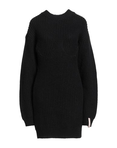 Mar De Margaritas Woman Mini Dress Black Size S Acrylic, Wool, Viscose, Alpaca Wool In Black