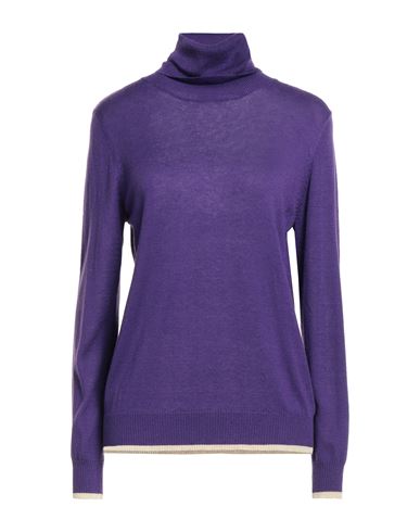 Z.o.e. Zone Of Embroidered Z. O.e. Zone Of Embroidered Woman Turtleneck Purple Size L Polyester, Acrylic, Polyamide, Wool