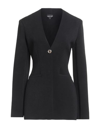 Giorgio Armani Woman Blazer Black Size 8 Viscose, Polyester, Polyamide, Elastane