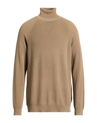 Selected Homme Man Turtleneck Beige Size Xl Organic Cotton, Cotton In Nude
