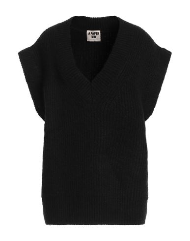 A Paper Kid Woman Sweater Black Size L Polyacrylic, Polyamide, Mohair Wool
