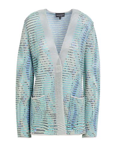 Emporio Armani Woman Cardigan Turquoise Size 10 Viscose, Polyester, Polyamide