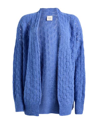 ALYSI ALYSI WOMAN CARDIGAN AZURE SIZE L ALPACA WOOL, POLYAMIDE 