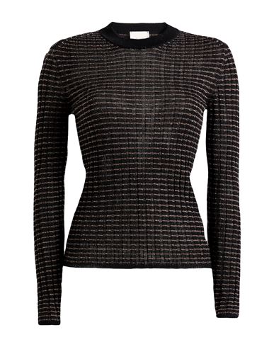 ALYSI ALYSI WOMAN SWEATER BLACK SIZE L WOOL, ACRYLIC, SUPERKID MOHAIR, POLYAMIDE 